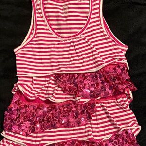 1989 Place Pink Striped Tank Top with Sequins